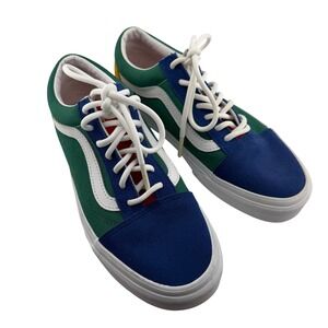 Vans Old Skool Sneakers Kids 5 Blue Green Yellow Red Excellent Colorblock Skate